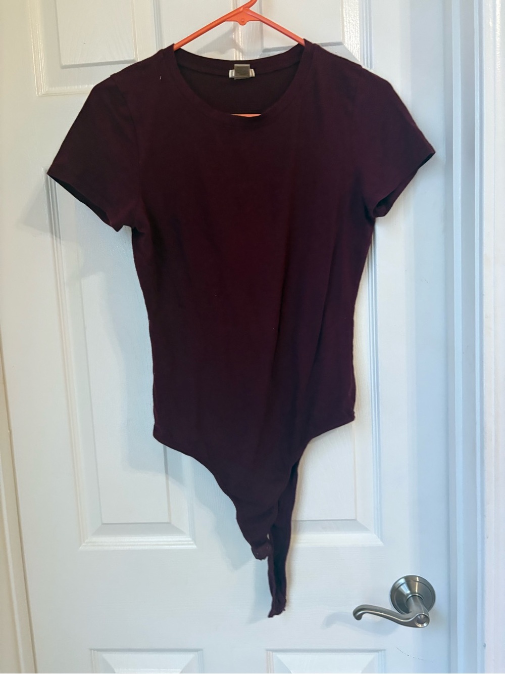 Women’s Short Sleeve Burgundy Bodysuit